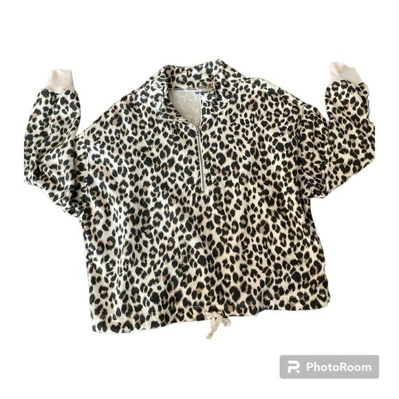 ⚡️ Old Navy Leopard Zip Up Drawstring Sweatshirt ~ Size S ⚡️ - Picture 1 of 3